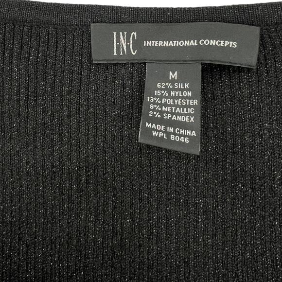 INC. | M | Shimmer Metallic Ribbed Knit Sleeveless Tank Top Women's - Picture 3 of 5